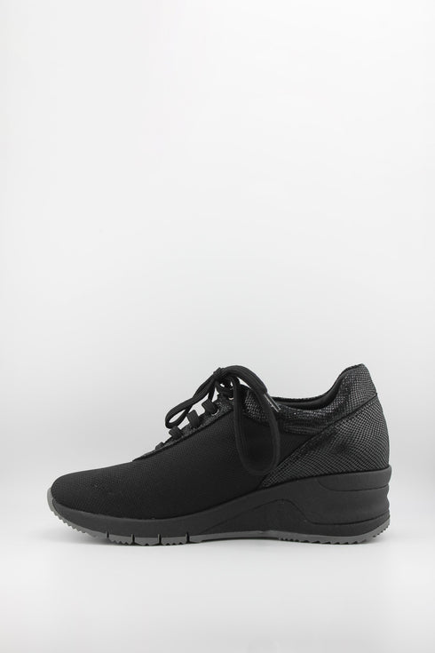 Ragazza Mesh Patterned Wedge Lace-Up Shoes